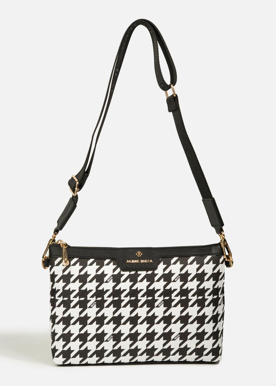 Crossbody pata de gallo y negro JI 203 1 pz