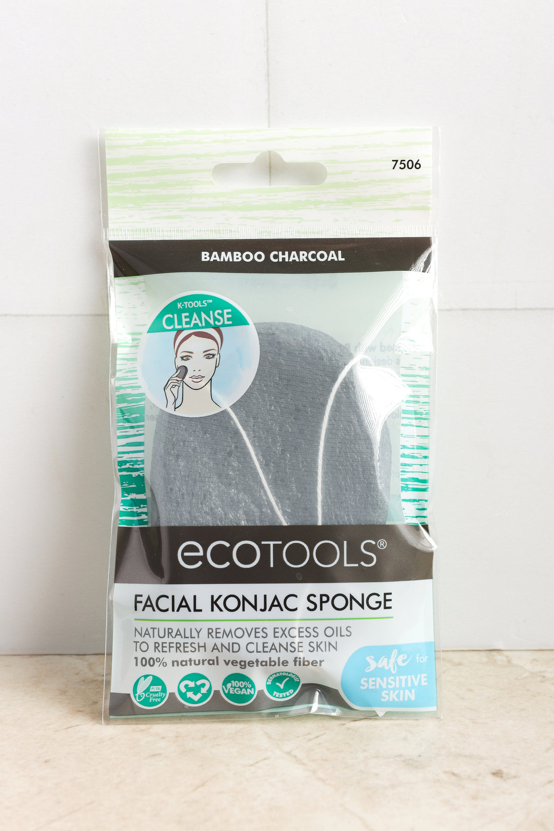 Esponja Facial de Carbón de Konjac