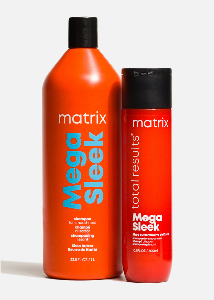 Mega Sleek antifrizz y brillo. Shampoo 300 ml y 1 lt