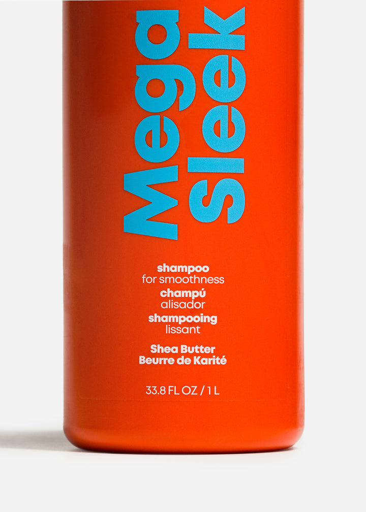Mega Sleek antifrizz y brillo. Shampoo 300 ml y 1 lt