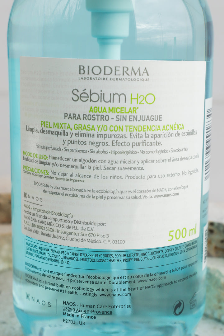 Sebium H2O. Desmaquillante. Piel mixta, grasa y acné 500ml