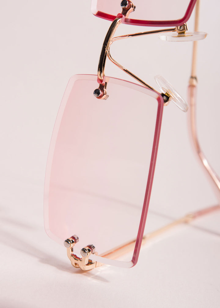 Gafas de sol classic retro pink crystal